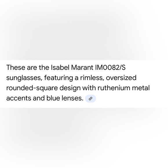 New Isabel Marant Blue Silver Rimless Sunglasses -Flaw main image 6